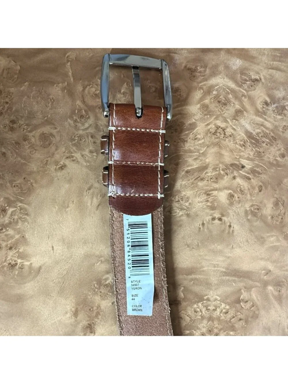 Allen Edmonds Yukon Brown Leather Belt Size 44 USA 1.5